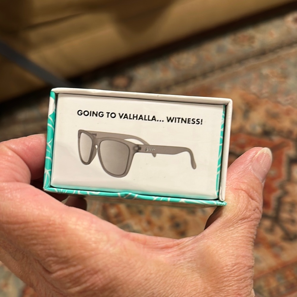 goodr Going to Valhalla…Witness(Gray) & 
1 Tortoise
2 pr sunglasses 
$23 each pr
